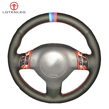 

LQTENLEO Black Artificial Leather Steering Wheel Cover For Suzuki Swift Sport 2005-2011 Splash 2007-2015 Opel Agila Vauxhall