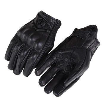 

Black (non-porous) leather gloves riding motorcycle racing Motorcycle Gloves leather Carbon cycling winter gloves motorbike