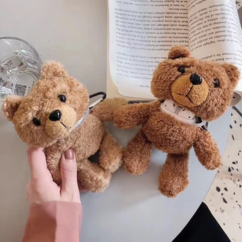 

Cute Furry Bear AirPods Case For Bluetooth Wireless Headset Silicone AirPoDS1/2 Generation Bluetooth Wireless Headset Case