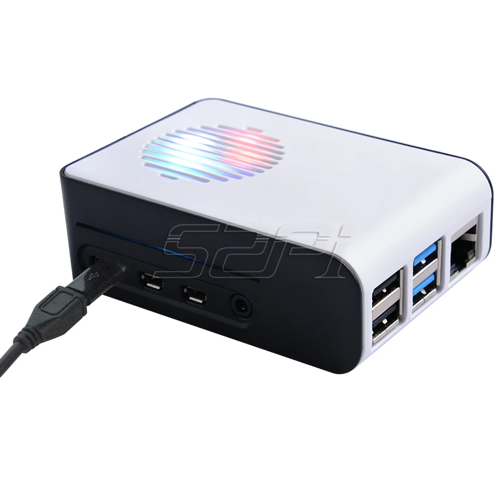 52Pi застежка ABS Корпус Крышка для Raspberry Pi 4 Модель B, с бликами охлаждения вентиляторные радиаторы для Raspberry Pi 4B