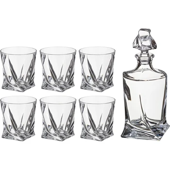 

Set for Whiskey Quadro 7 Pr .: damask + 6 Glasses 850/340 ML. Height = 27/10 cm.