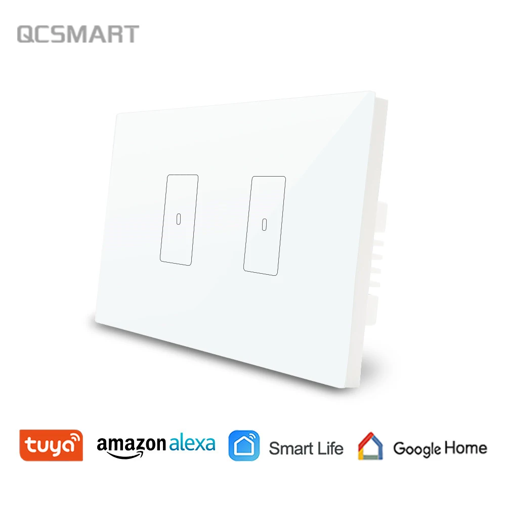 

Высветильник ель Tuya Smart LIfe с Wi-Fi и белой сенсорной панелью, 2 клавиши, дистанционное управление через приложение, таймер, Google Home, голосовое управление Alexa, стандарт США