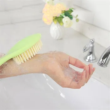 

Soft Fur Bath Brush Long Handle Wooden Bristles Soft Hair Rub Back Shower Brush Remove The Horny Massage Brush