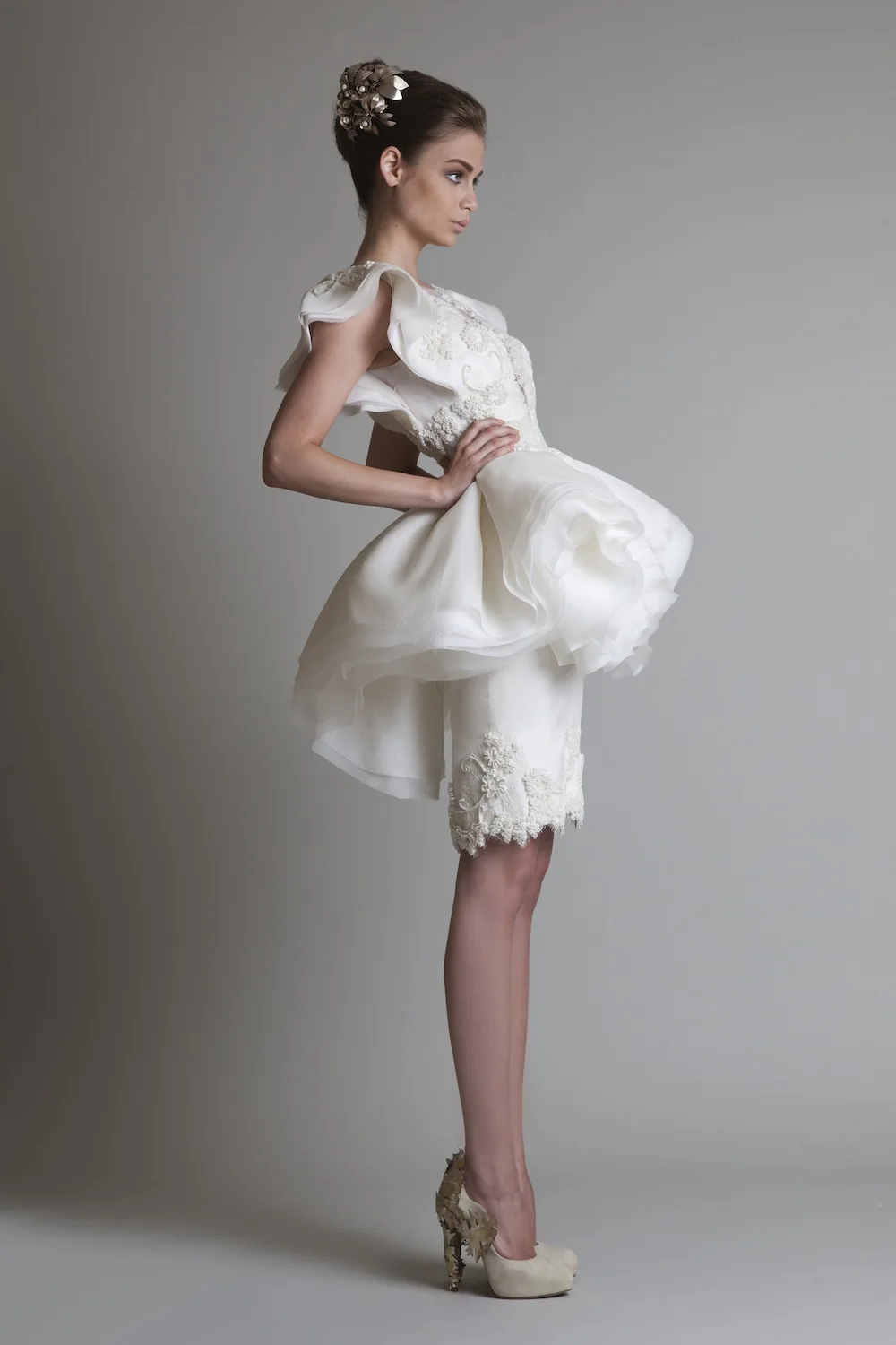 Модное платье vestido de noiva, отличная многослойная Пышная юбка с кружевной аппликацией, Короткое свадебное платье, платья для матери невесты