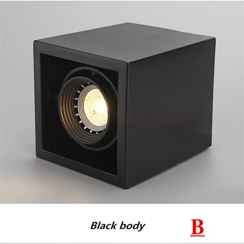 1 шт. белый черный Высокое качество поверхностного монтажа Регулировка светодиодный COB затемнения светильники ac85-265V 10 Вт 15 Вт Светодиодный точечный потолочный светильник