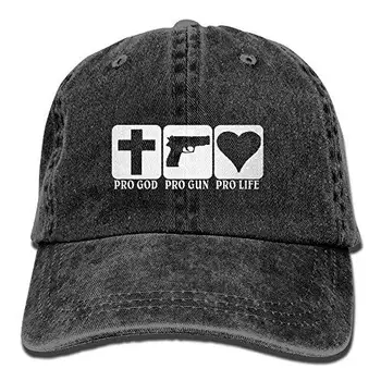 

Pro God Pro Gun Pro Life Cotton Denim Hat Washed Retro Gym Hat Cap Hat