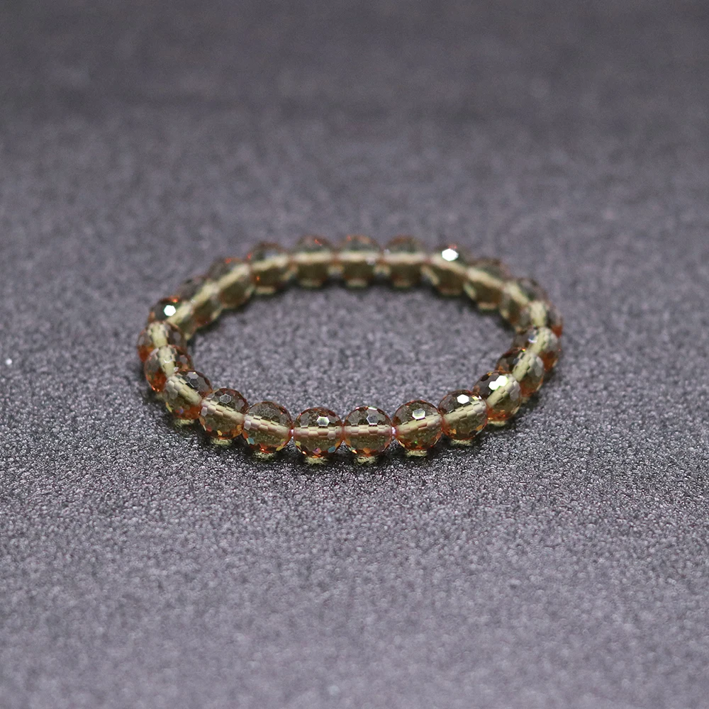 MH Zultanite Gemstone Round 7 mm 17-20 cm elasticity adjustment bead bracelet Created Color Change engagement gift Fine Jewelry