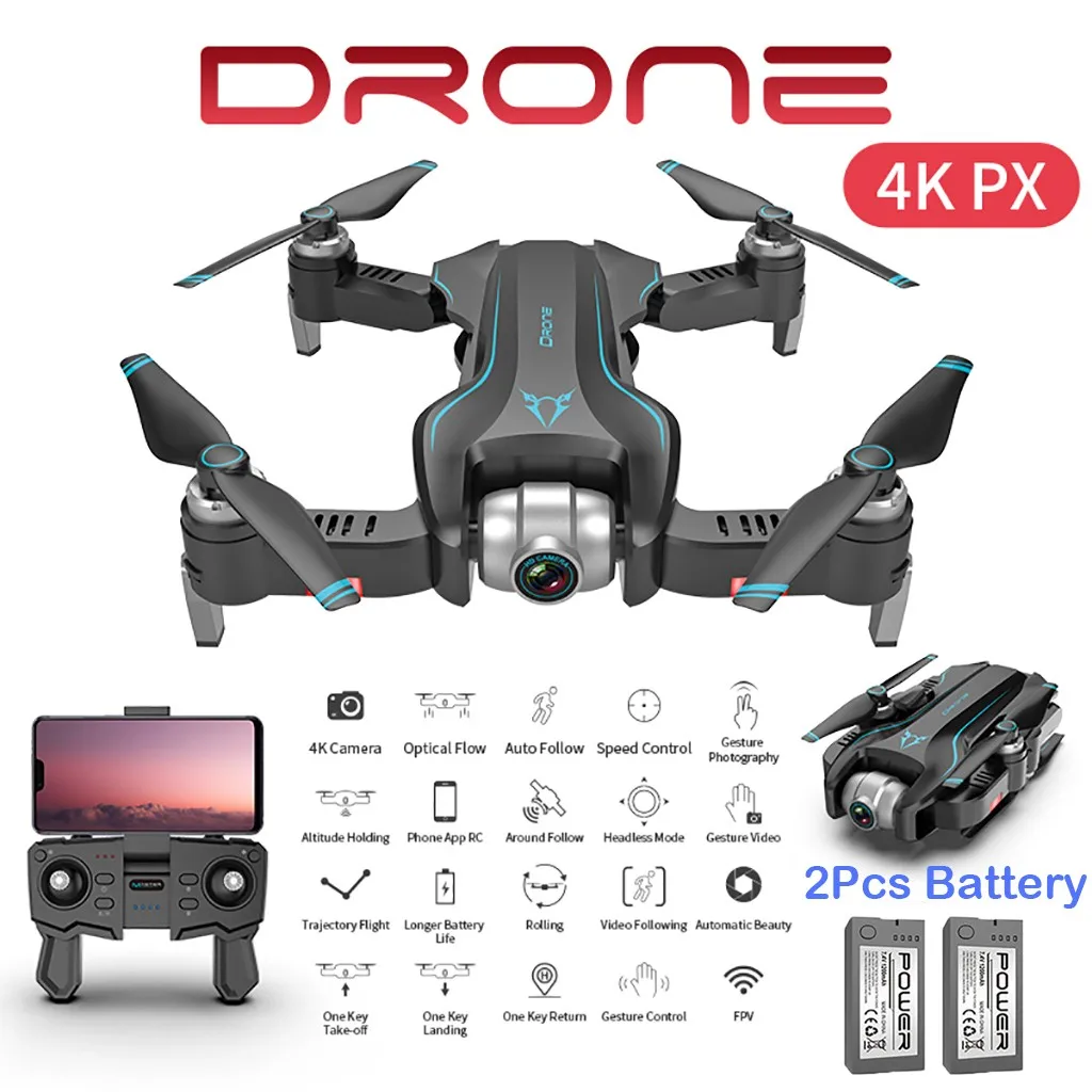 

2.4G OpticalFlow Following Dual Camera Trajectory Flight FPV RC Drone 1080p HD Video Recording Camera Helicopter Quadcopter Toys