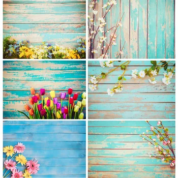 

Vinyl Custom Photography Backdrops Flower & Wood planks Theme Photo Studio Background FK91025-81