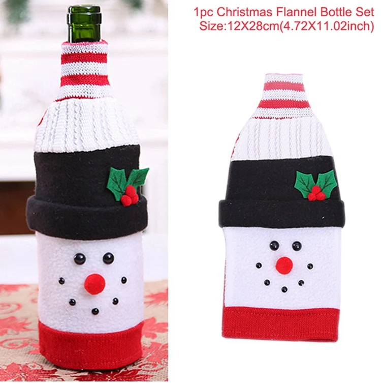 bottle cover 2 С новогодними воздушными шарами, посуда черного и золотого цвета, Рождественское украшение для дома, Рождественский Декор, стол, Рождественский фотостенд - Цвет: bottle cover 2