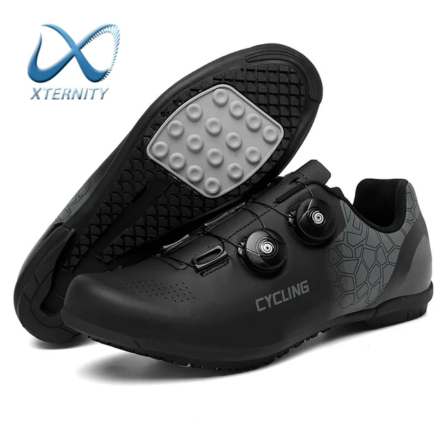 Road Cycling Shoes Men Outdoor Sport Bicycle Shoes Breathable Mtb Bike Flat Sneakers Mnountain Racing Cycling Sneakers Plus Size Black-Rubber