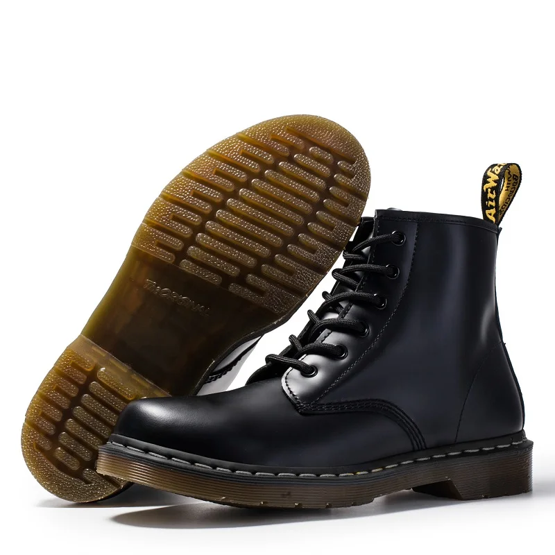 Men Shoes Fashion Genuine Leather Ankle Martin Boots for Women Casual Dr Motorcycle Shoes Warm Winter Men Boots Zapatos Mujer