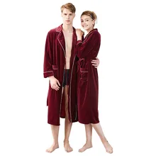 Элегантный плюшевый бархатный логотип в форме сердца влюбленных длинный ночной халат осень зима теплая одежда для сна удобная домашняя одежда для сна приличный Халат