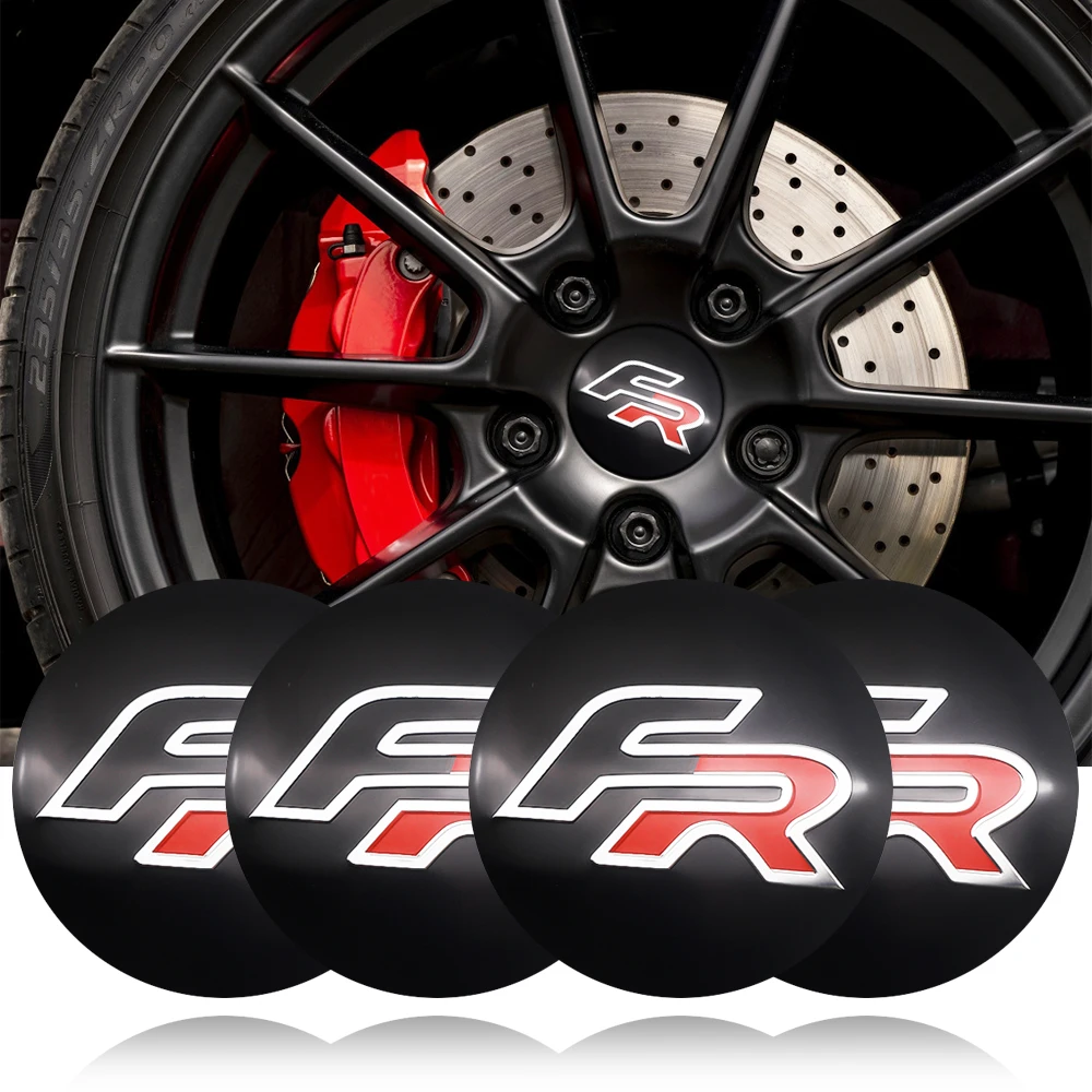 

56mm Car Wheel Center Hub Caps Stickers For SEAT Ibiza 6j 6l FR Ateca Altea Xl Leon 2 Alhambra Car Styling Exterior Decals