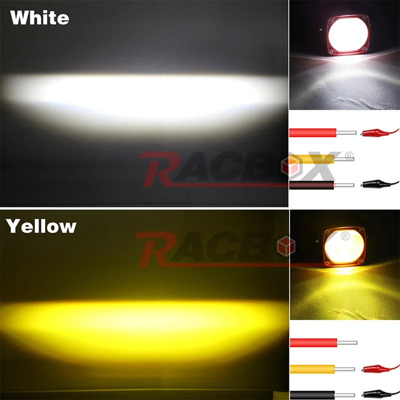 Work Light 2 Inch 8D Lens Led 6000K White 3500K Yellow Driving Light Fog Lights Spotlight For Car Truck Off Road Motorcycle 12V 24V
