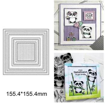 

Lattice Square Layered Line Frame Metal Cuttind Dies New Template DIY Handmade Scrapbook Craft Decorate Cards Die Cut Album 2020