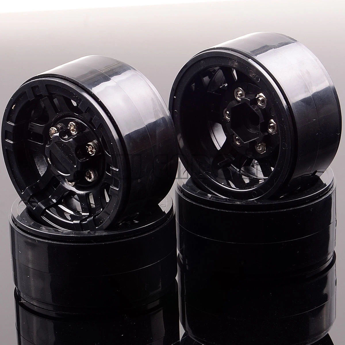ENRON 4P 1,9 дюймов Beadlock колеса концентратор для RC 1:10 1/10 Рок Гусеничный Gmade D90 SCX10 осевой CC01 MST jimny TF2 D110 - Цвет: Black
