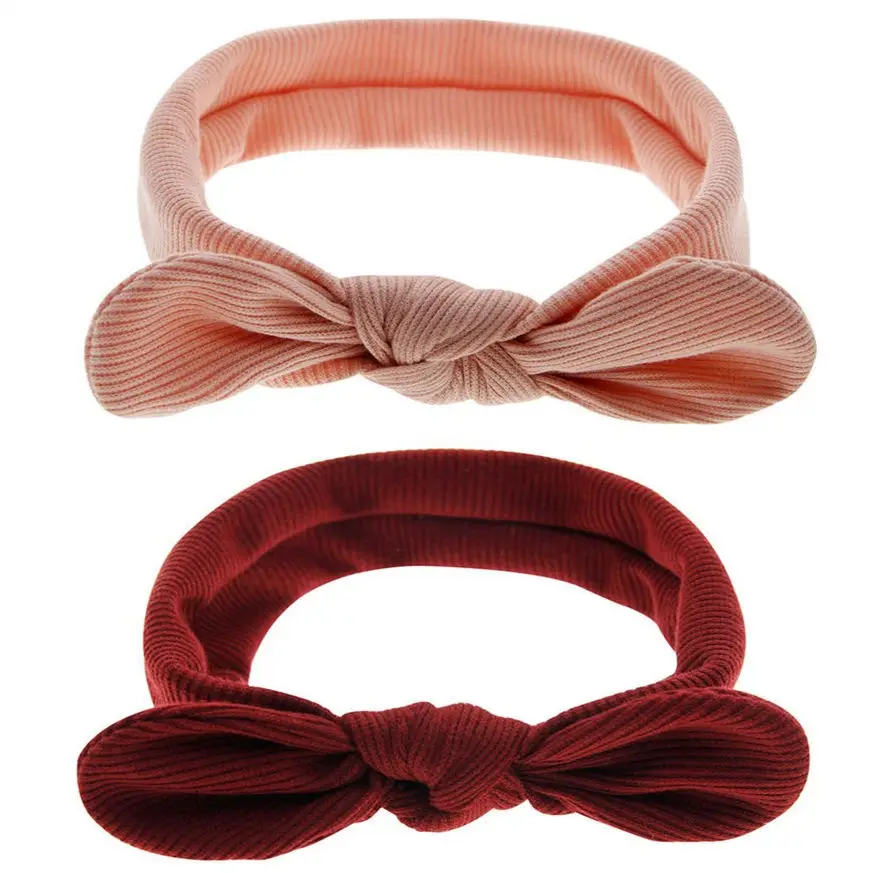 

Baby headband with ears Children girls hair bows headband with knot Infant bow turban Girls hair accessories bow hairband HB377