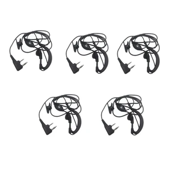 

MOOL 5Pcs Mic PTT Headphone Walkie Talkie Earpiece for Baofeng UV-5R UV-5RE UV-6R BF-888S Two Way Radio