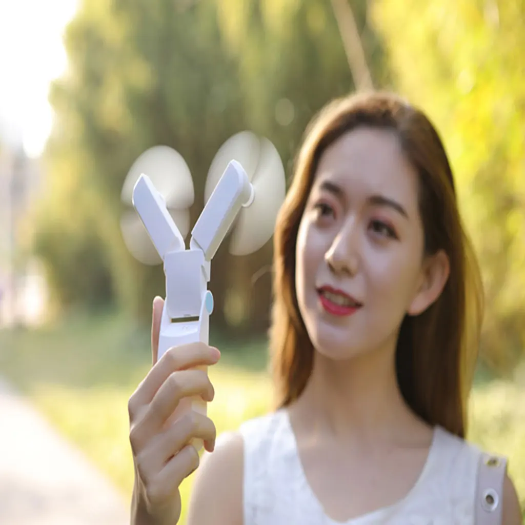 Foldable USB Mini Fan Hand Fans Electric Personal Rechargeable Dual Head Fans Foldable USB Mini Fan Hand Fans Electric Personal Rechargeable Dual Head Fans