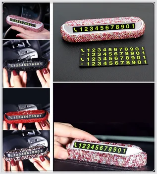 

1pcs Car temporary parking card Diamond Phone number plate DIY for BMW F33 F36 F82 M4 E38 E65 series F32 E66 F01 F02 4