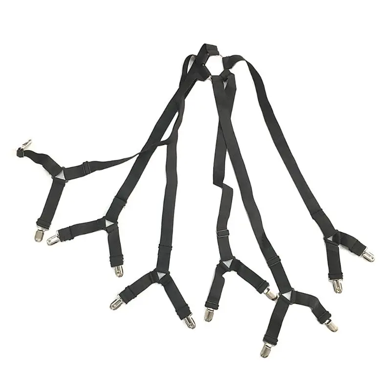  Six Sided Adjustable Bed Quilt Sheet Grippers Clips Fasteners Slip Proff Holder Elastic Bands Criss