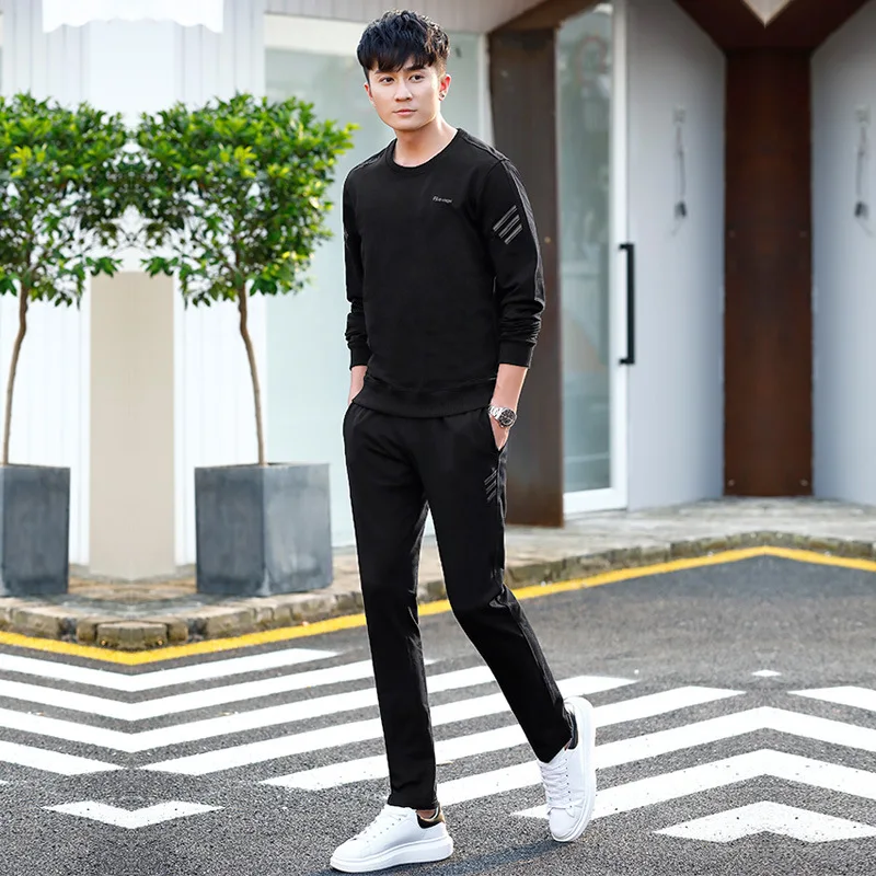 

Two-Piece Set Spring And Autumn Set Male STUDENT'S Korean-style Trend Teenager Hoodie MEN'S Casual Jacket Long Sleeve Sports