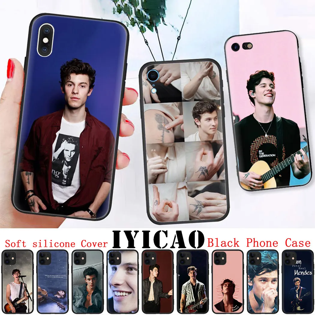 Мягкий силиконовый чехол для iPhone 11 Pro Max XS XR X SE 5 5s 7 8 6 6s Plus черный телефона Shawn