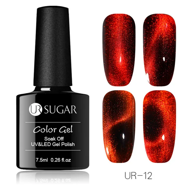 Ur Sugar 9D Galaxy Cat Eye Гель-лак для ногтей Хамелеон для использования с магнитом УФ Гель-лак для ногтей впитывающийся Гель-лак нужен черный базовый слой DIY - Цвет: 9D Magnetic 12