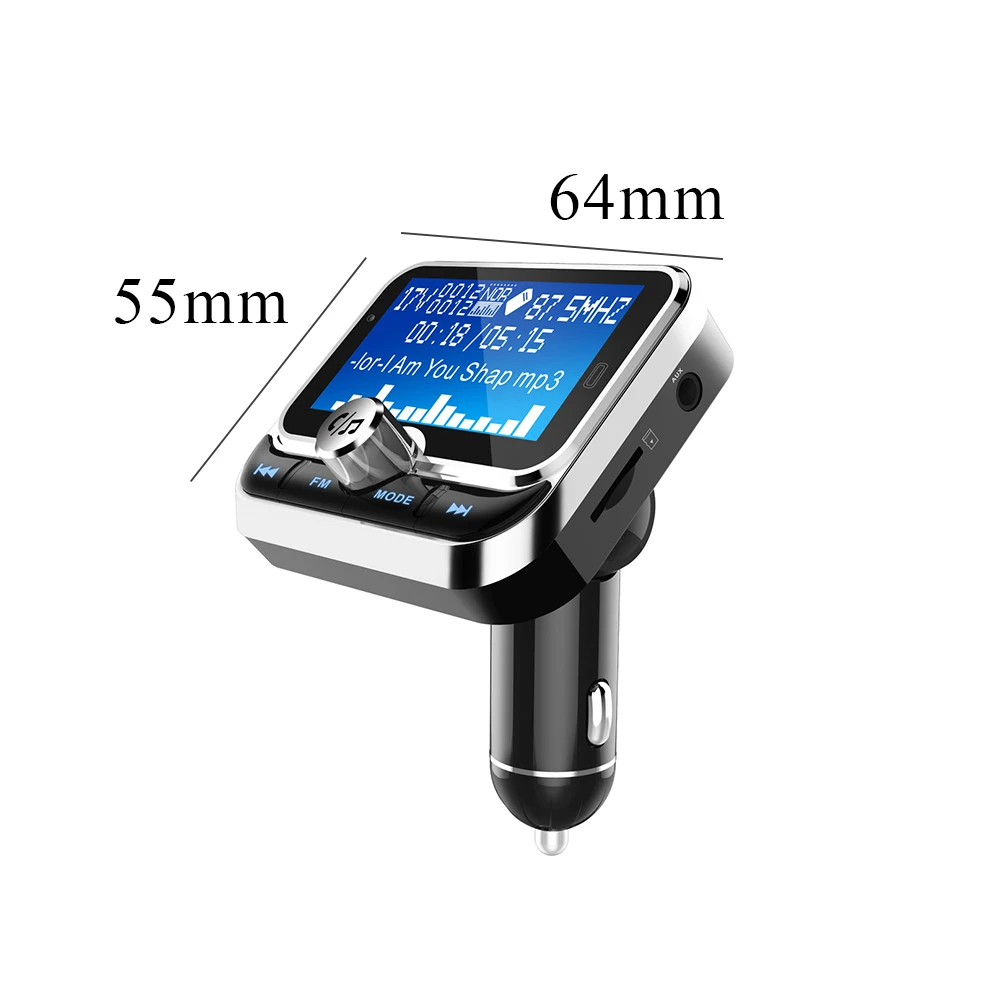 MP3 плеер, цифровой fm-передатчик, 1,8 ”, ЖК-дисплей, Bluetooth, автомобильный комплект, аксессуары, беспроводная Серебряная гарнитура, AUX вход, стерео