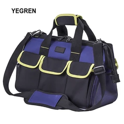Bolsa de almacenamiento de herramientas de carpintería de electricista, bolsa de herramientas de mano multifunción de 14 "16", bolsa de herramientas de reparación con almohadilla de pie de plástico