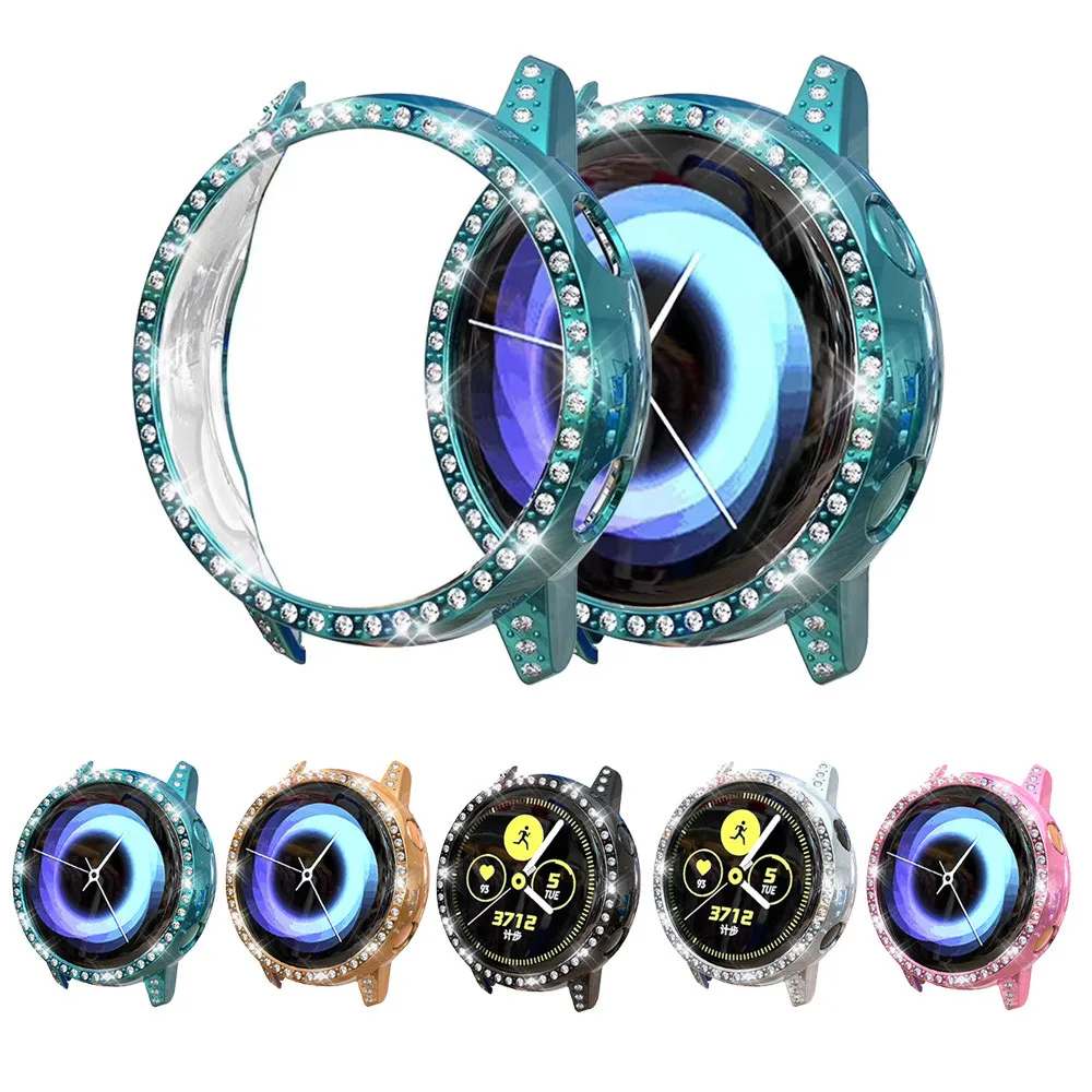 

Protective Case for Samsung Galaxy Watch Active Shock-Proof Anti-fall Diamond PC Screen Protector Cover Bumper Shell Accessories