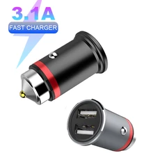 Автомобильное металлическое зарядное устройство с двумя usb-портами 5 В 4,0 а для быстрой зарядки iPhone X 8 XS MAX huawei Xiaomi QC3.0, автомобильное зарядное устройство с быстрой зарядкой USB