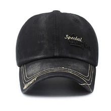 Вымытый деним Регулируемый головной убор сплошной цвет бейсбольная Кепка унисекс пара Кепка модная бейсболка для папы Кепка