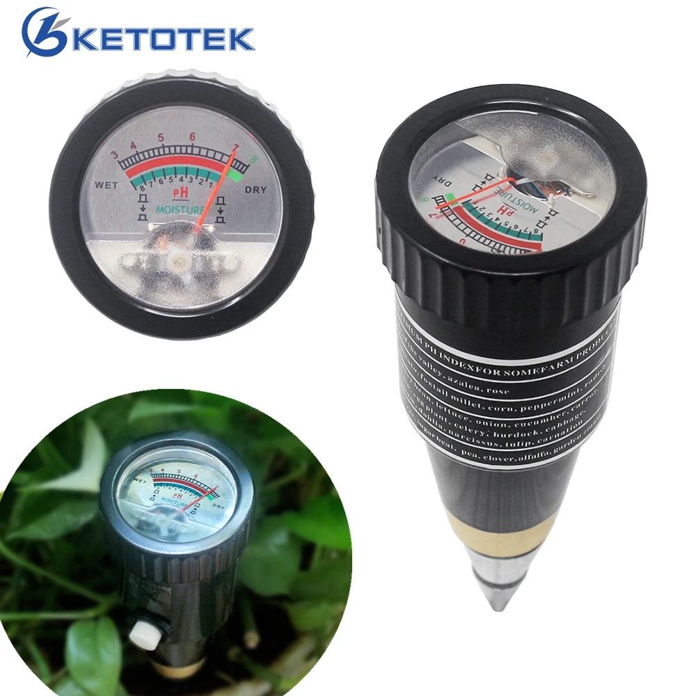 

High Sensitivity 2 in 1 Pen Type PH Meter Soil Acidity Meter Soil Moisture Monitor for Garden PH Tester Hygrometer