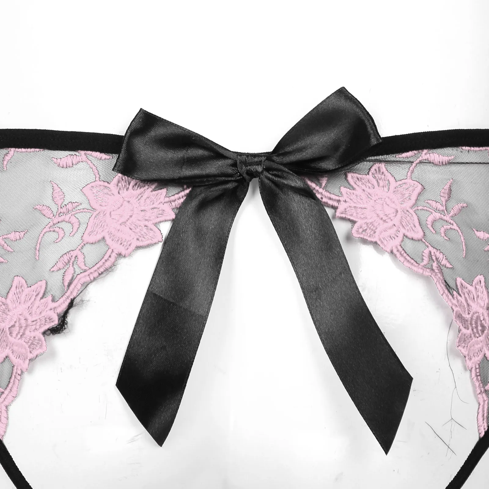 Sexy Open Crotch Panties Men Sissy Embroidered Crotchless Briefs Mesh See-Through T-back Underpants Low Waist Gay Underwear