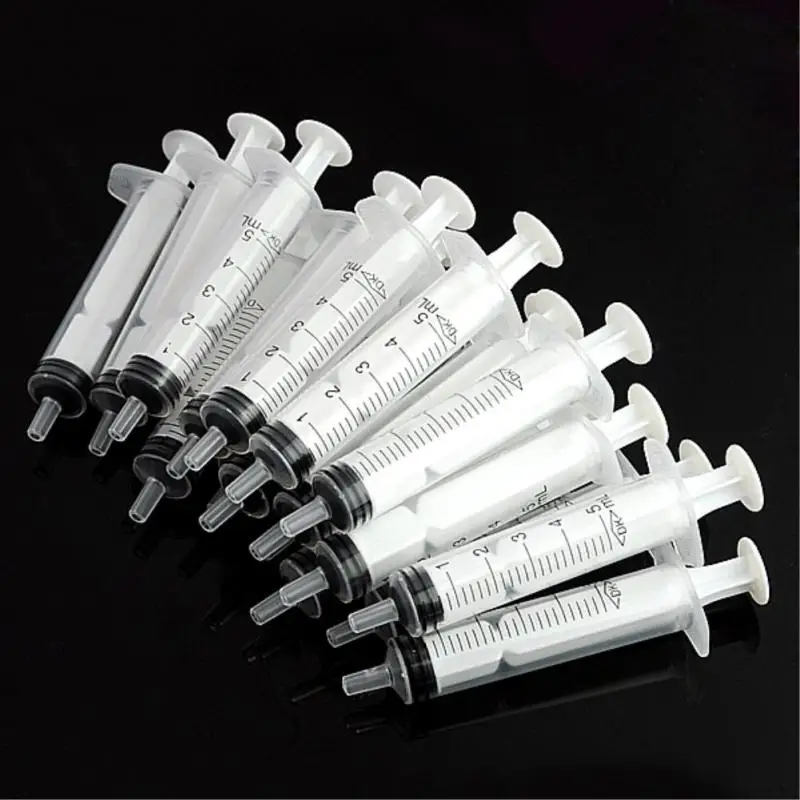 10Pcs 5/10 ml Plastic Reusable Syringe For Measuring Nutrient Sterile Hydroponics Kithchen Tool