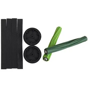 

2Pcs Wheels and 4Pcs Tire tape for Irobot Braava 380T 320 & 1 Pairs of Multi-Surface Rubber Brushes for IRobot S9(9150)
