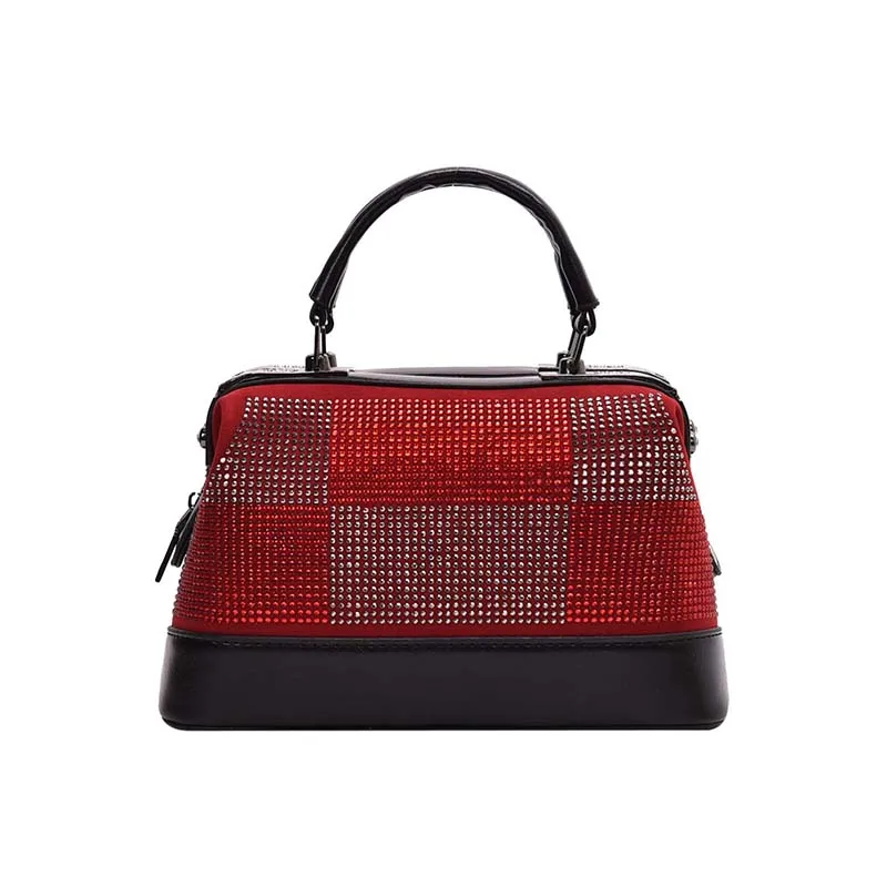 

Fashion Women Handbags PU Diamond Totes Bag Top-handle color matching Crossbody Bag Shoulder Bag Lady Simple Style Hand Bags