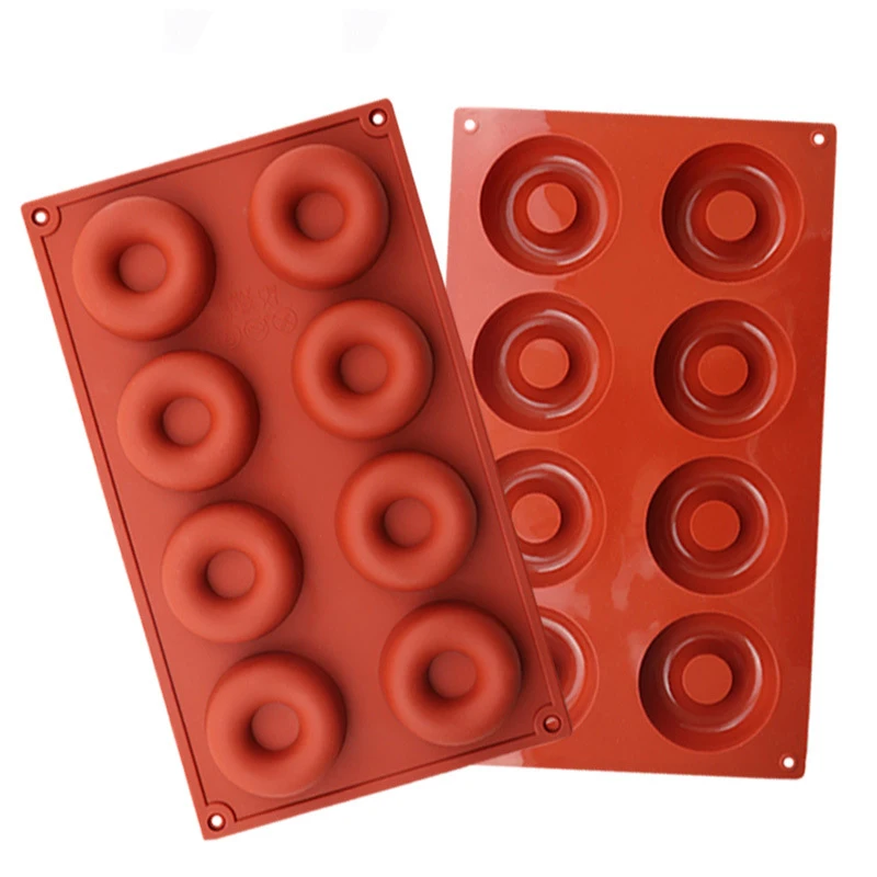

8 Cavity Donuts Silicone Cake Baking Mold for Chocolate Mousse Jelly Pudding Ice Cream Bread Dessert Bakeware Decorating Tools