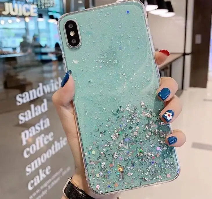 Блестящий Звездный Мягкий чехол из ТПУ для Iphone 11 Pro Max XR XS Max X 8 7 6 Plus блестящий чехол из прозрачной кожи 250 шт