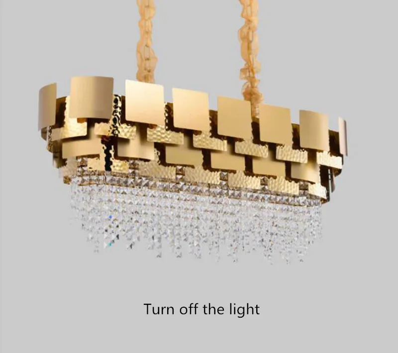 Manggic Luxury design oval AC110V 220v gold crystal chandelier modern lighting dining room living room crystal light fixtures