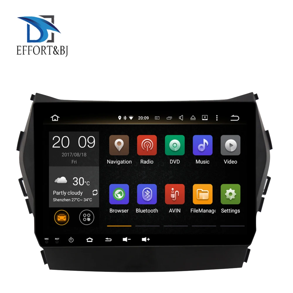Android 9 0 Восьмиядерный 4 Гб RAM IPS экран Автомагнитола стерео с Bluetooth для Hyundai Santa Fe Ix45