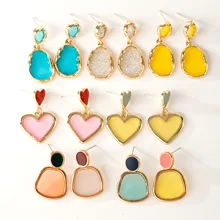 Popular web celebrity with geometric earring the stylish joker color transparent pendant jewelry accessories