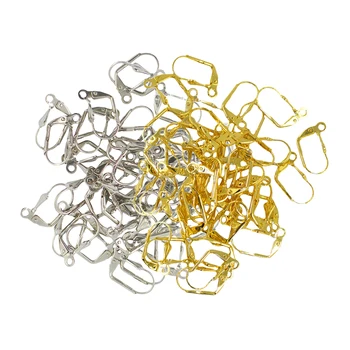 

100 Pcs Brass Earring French Lever Back Earrings Ear Wire Earring Hooks 17mm