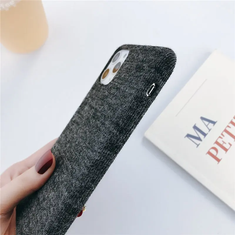 Чехол Lovebay с текстурой ткани для iPhone 11 Pro X XR XS Max 7 8 6 6s Plus 11, мягкие чехлы для телефонов, ПУ, задняя крышка, карамельный плюшевый чехол