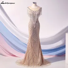Lakshmigown, роскошное длинное вечернее платье русалки, стразы, бисероплетение, пышные платья, vestido de festa, вечерние платья, официальное платье