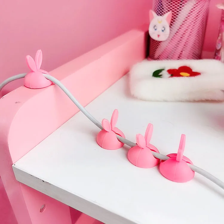 5Pcs Solid Desk Set Wire Clip Organizer Office Accessories Bobbin Winder Wrap Cord Cable Manager for Mouse USB Keyboard Lines