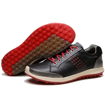 

Men Leather Golf Shoes High Quality Golfing Sneakers Outdoor Grass Anti Slip Walking Footwear for Golfers Male Sport Sneakers