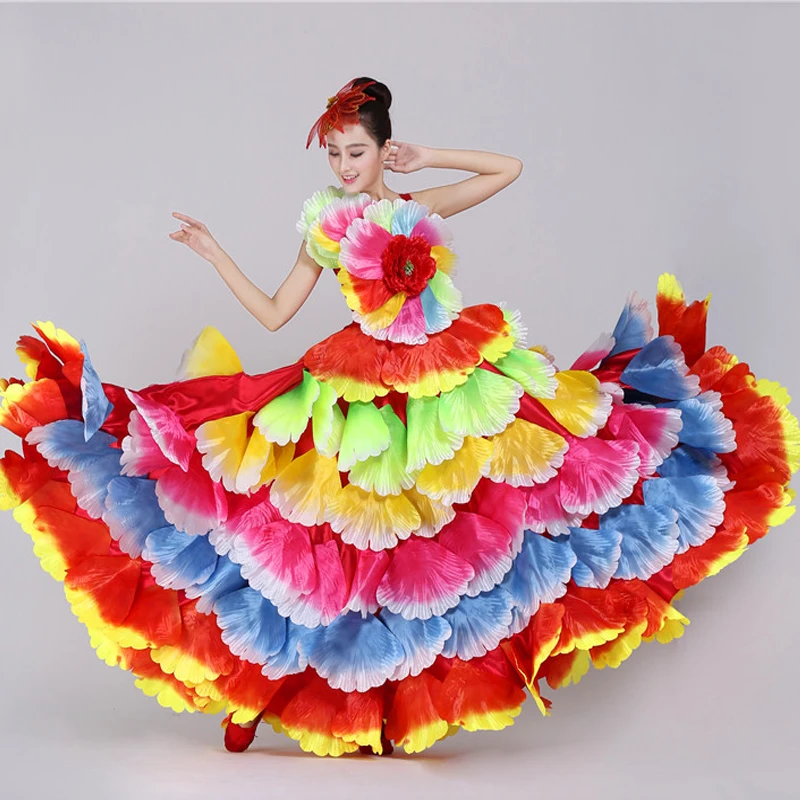 Юбка в стиле фламенко Фламенго, испанское платье, бальная юбка для сцены, бальный костюм, платье для танцев SL1449